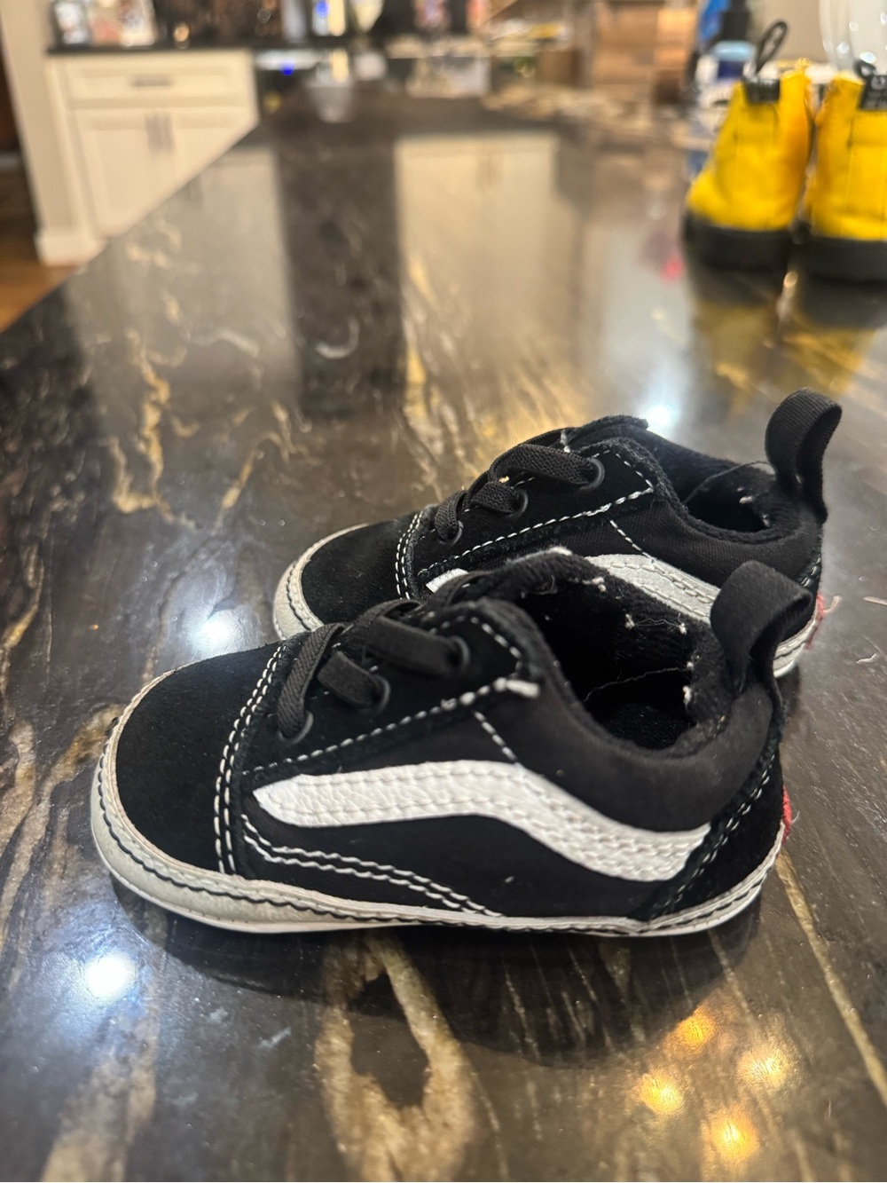 Vans Old Skool Baby Black and White Lace-Up Sneakers - Picture 2 of 3